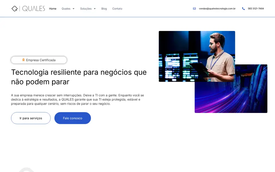 Site da Quales Tecnologia