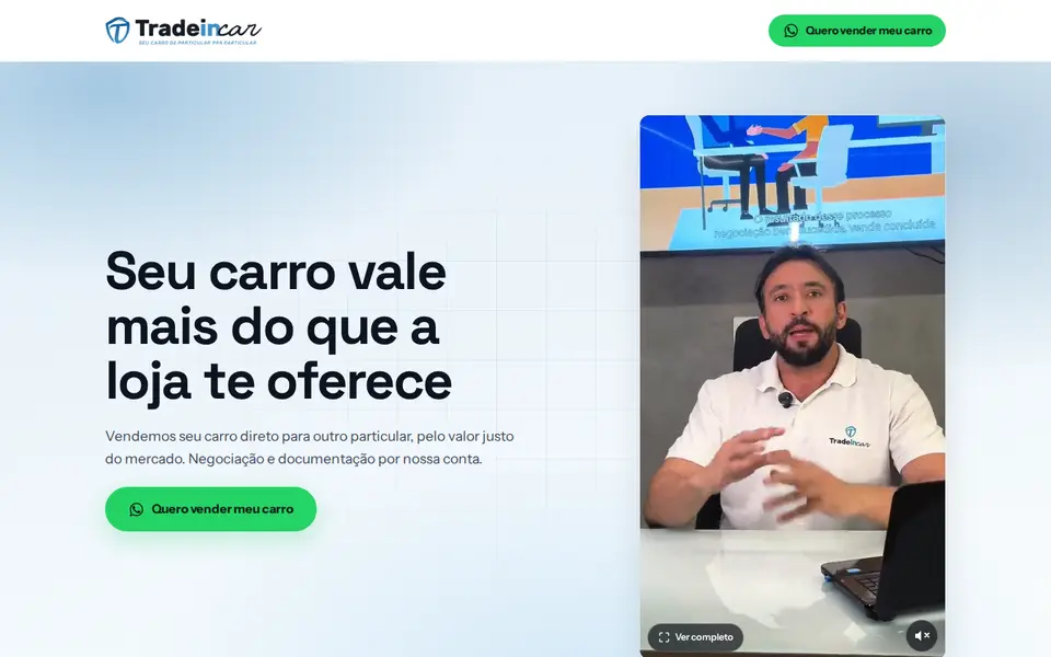 Landing page da TradeInCar